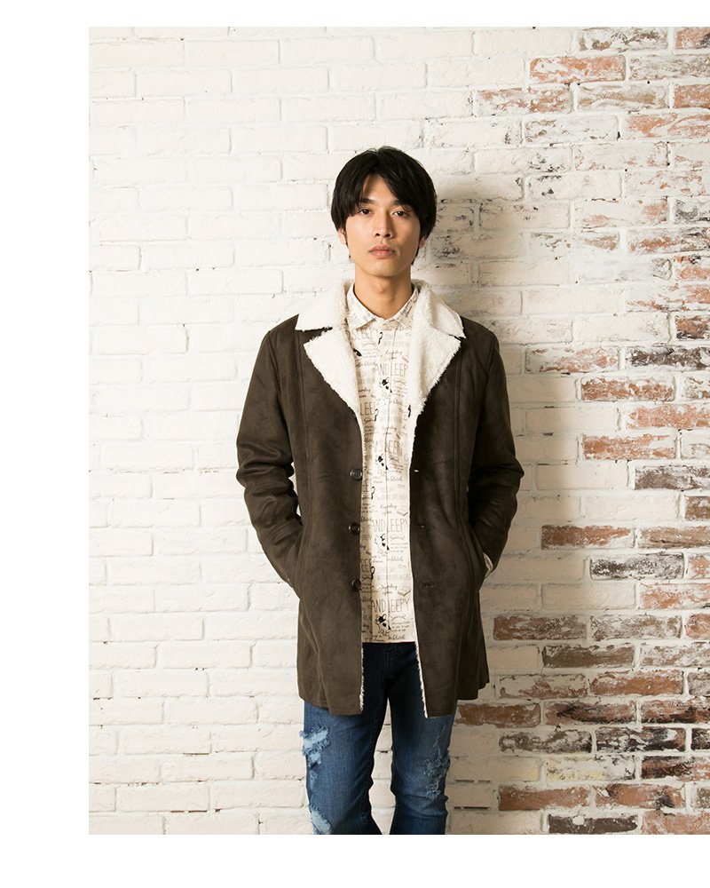 【最終SALE価格！】SERAFIN ムートンランチコート Amazon | [ゴシップ] ランチコート メンズ フェイクムートン